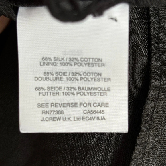 J. Crew Black Swiss Dot Silk Blend Flutter Sleeve Dress - Picture 3 of 10